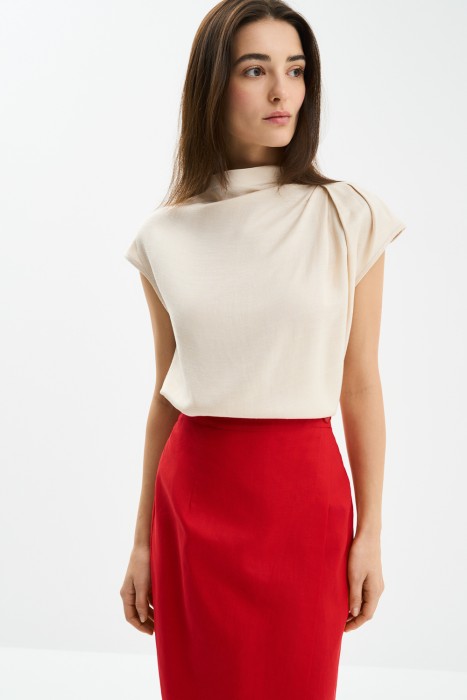 блузка с драпировкой 768774003 фотография