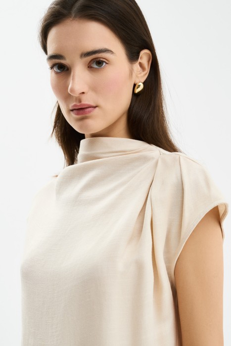 блузка с драпировкой из россии вид сбоку