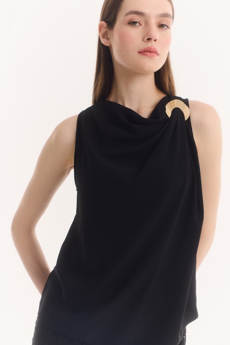 блузка с драпировкой из россии вид сбоку