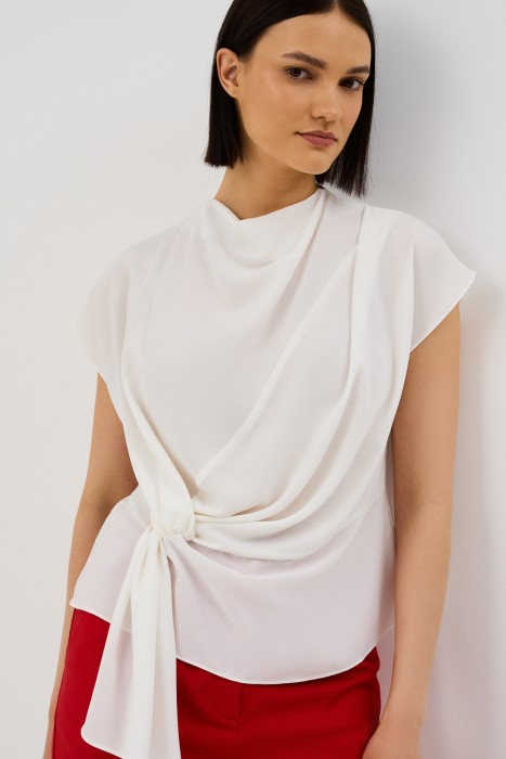 блузка с драпировкой 755237003 фотография