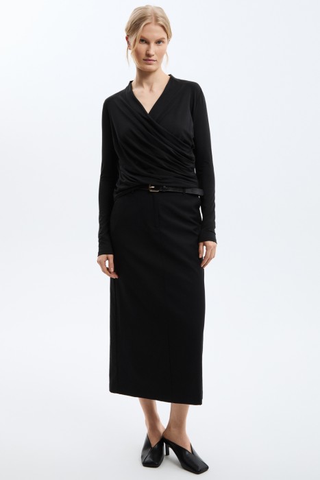 блузка с драпировкой от бренда снежная королева вид слева