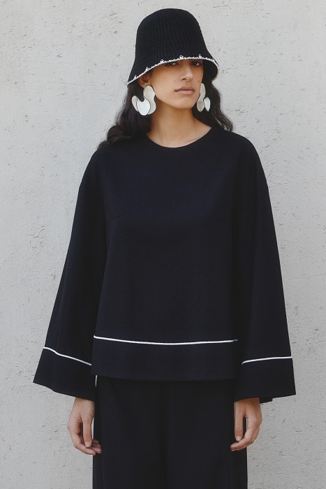 блузка с контрастным кантом 768764003 фотография