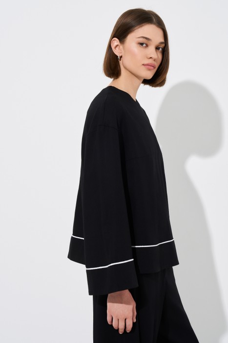 блузка с контрастным кантом из россии вид сбоку