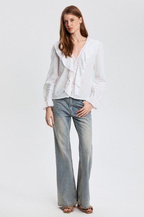 блузка с кружевной отделкой 812858003 фотография