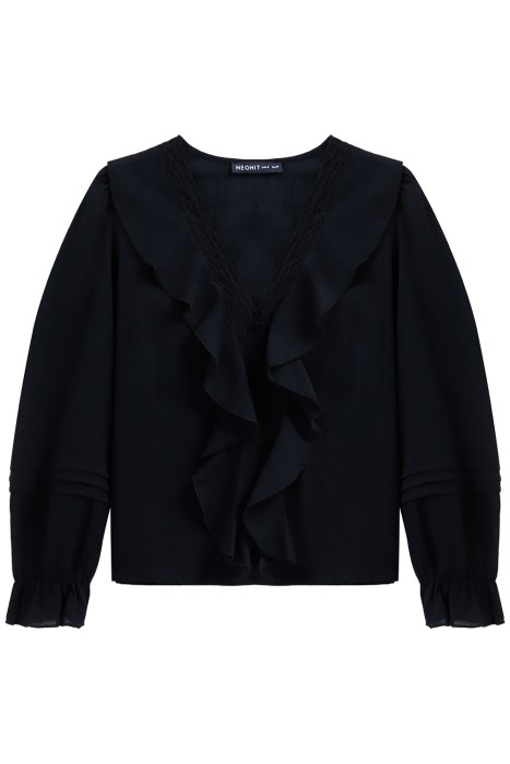 блузка с кружевной вставкой из россии вид сбоку