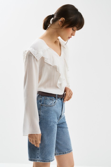 блузка с оборками из россии вид сбоку