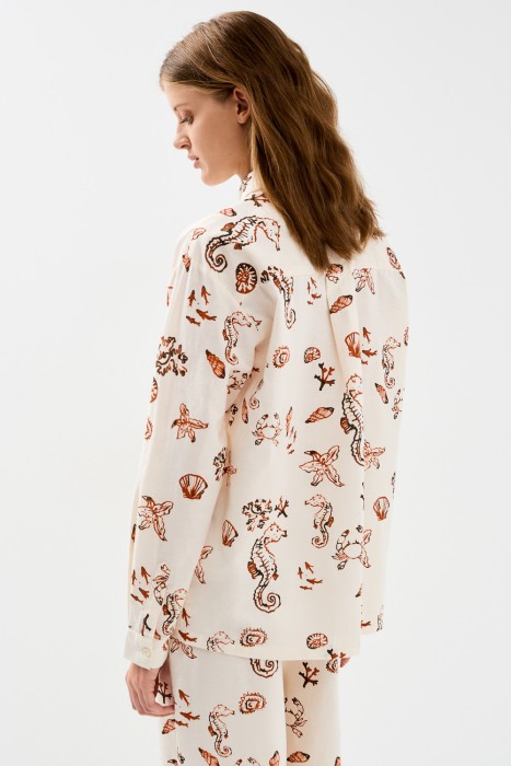 блузка с принтом по цене 1370 руб вид справа