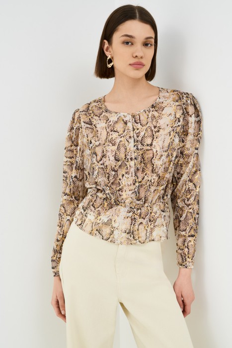 блузка с принтом от бренда снежная королева вид слева