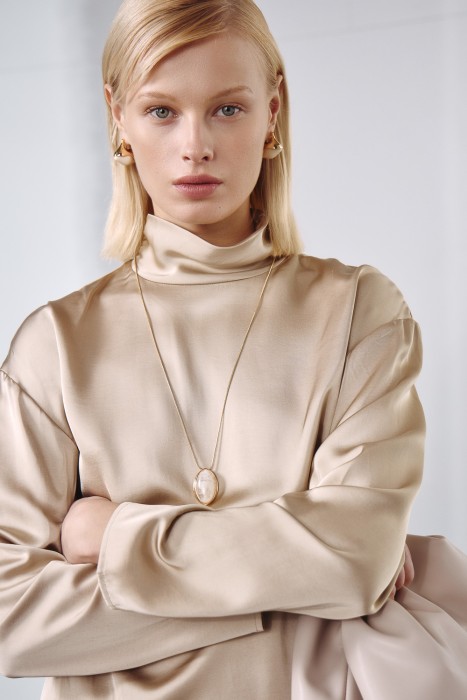 блузка с воротником-стойкой 803240003 фотография