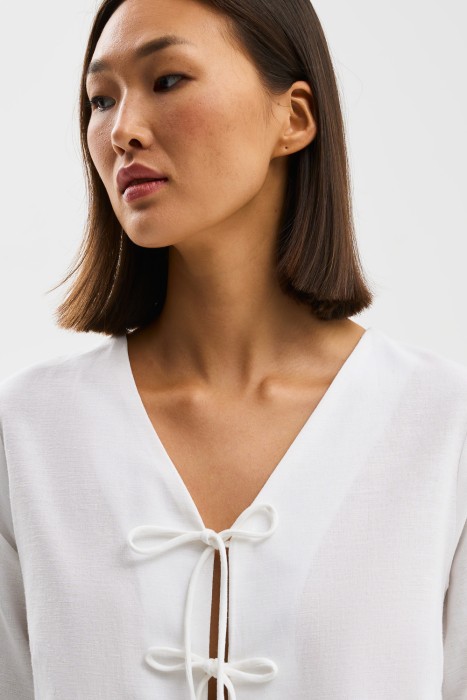 блузка с завязками из россии вид сбоку