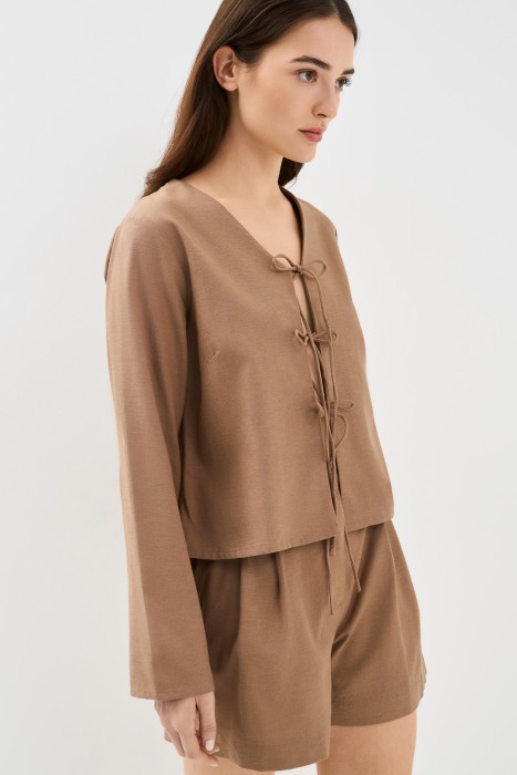 блузка с завязками 769921003 фотография