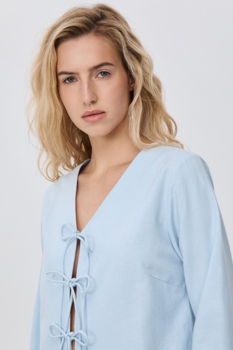 блузка с завязками из россии вид сбоку