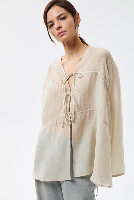 блузка с завязками из россии вид сбоку