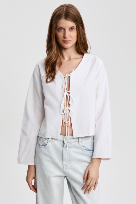 блузка с завязками из россии вид сбоку