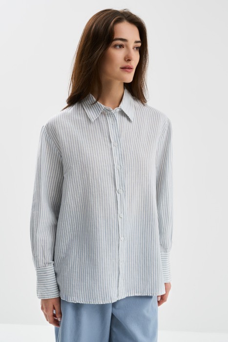 блузка в полоску от бренда снежная королева вид слева