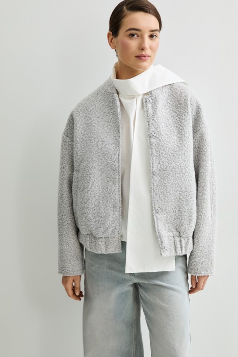 бомбер из фактурной ткани 810311003 фотография