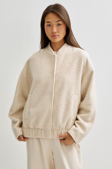 бомбер из фактурной ткани от бренда снежная королева вид слева