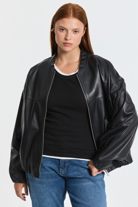 бомбер из натуральной кожи 791758003 фотография