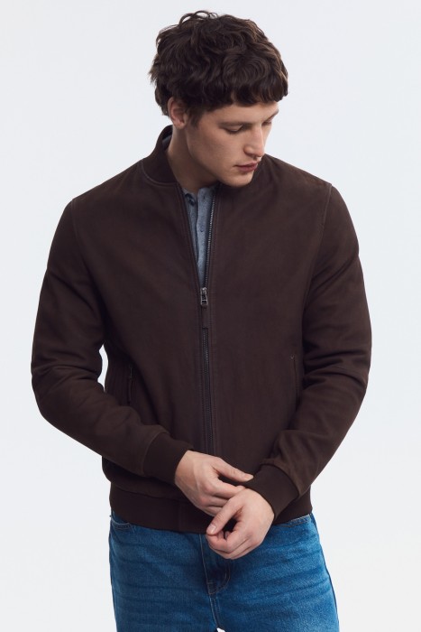 бомбер из натуральной кожи 801474003 фотография