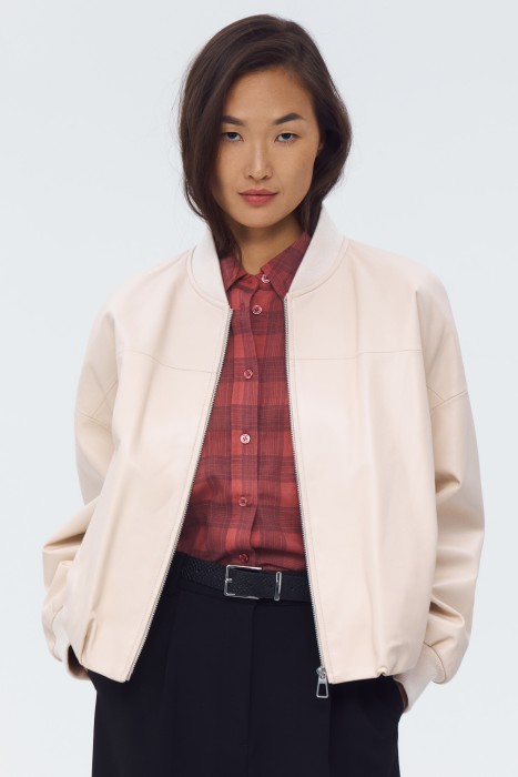 бомбер из натуральной кожи 807162003 фотография