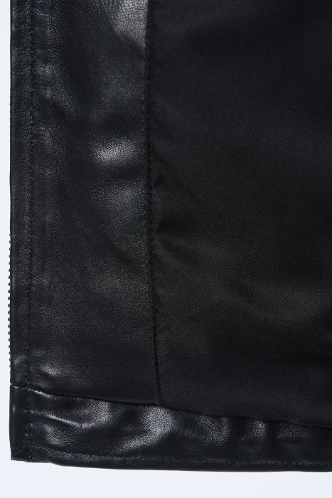 бомбер из натуральной кожи от бренда снежная королева вид слева