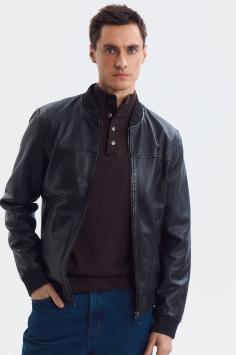 бомбер из натуральной кожи 745195003 фотография
