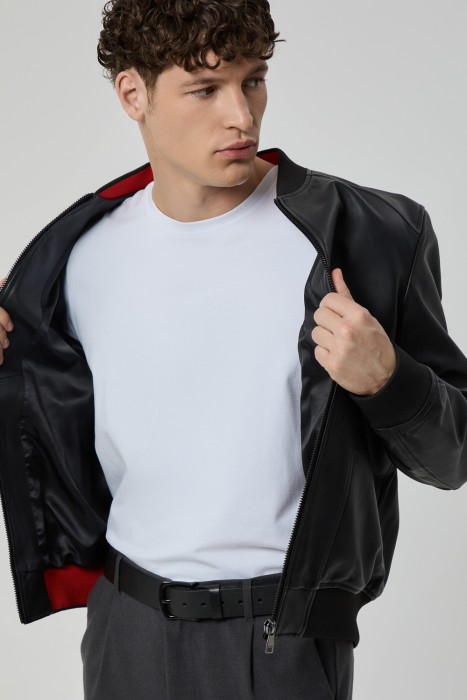 бомбер из натуральной кожи 748538003 фотография