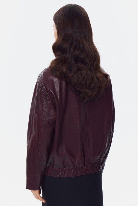 бомбер из натуральной кожи из россии вид сбоку