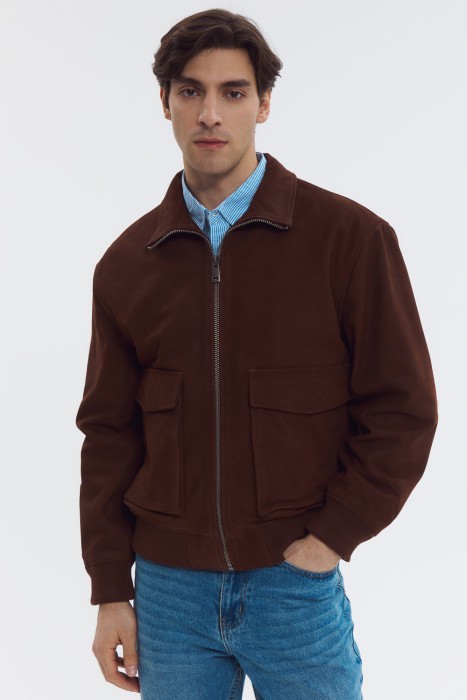 бомбер из натуральной кожи 801660003 фотография