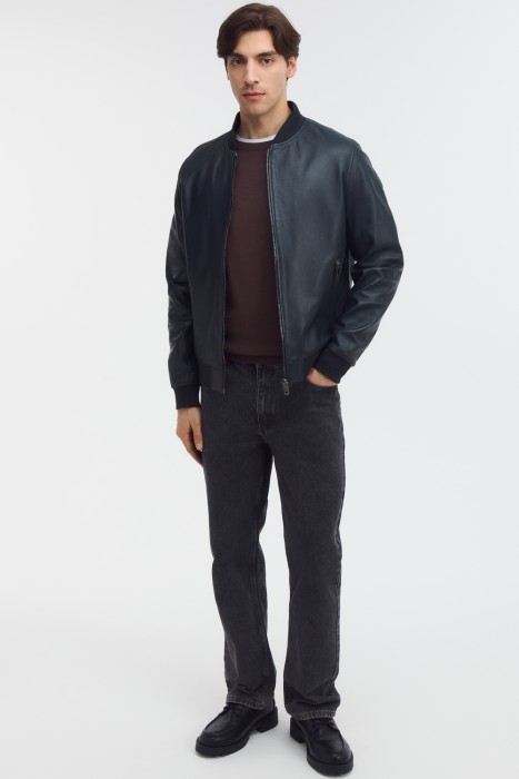 бомбер из натуральной кожи 801480003 фотография