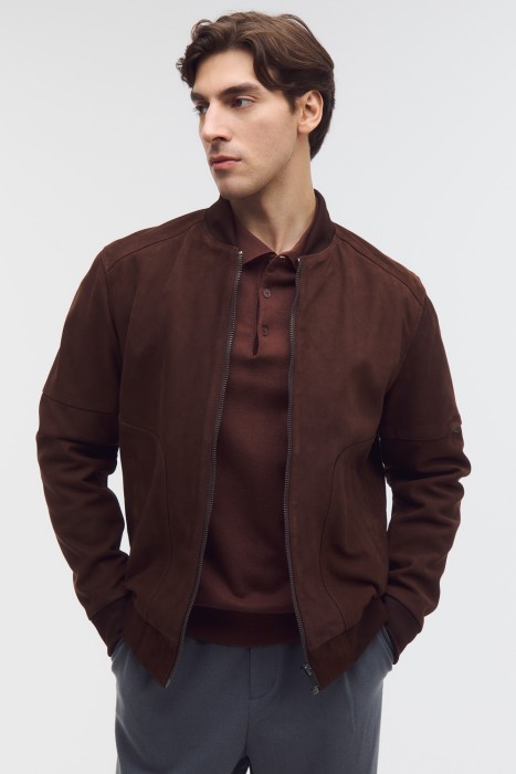 бомбер из натуральной кожи 801383003 фотография