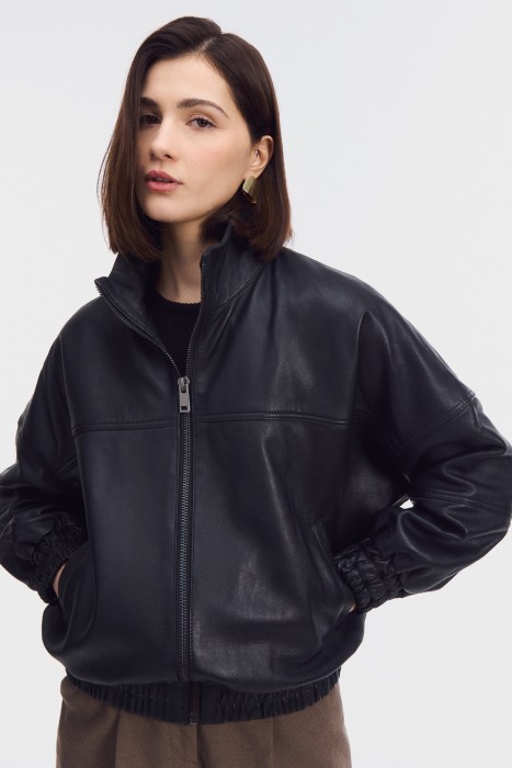 бомбер из натуральной кожи 800286003 фотография