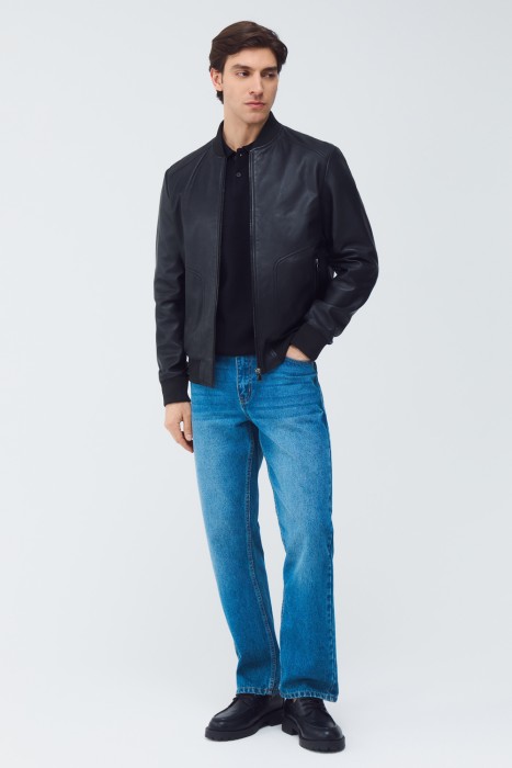 бомбер из натуральной кожи 802402003 фотография
