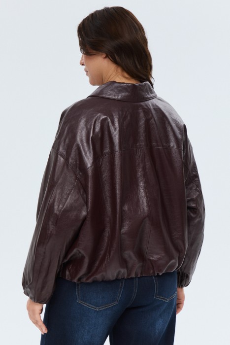 бомбер из натуральной кожи по цене 24850 руб вид справа