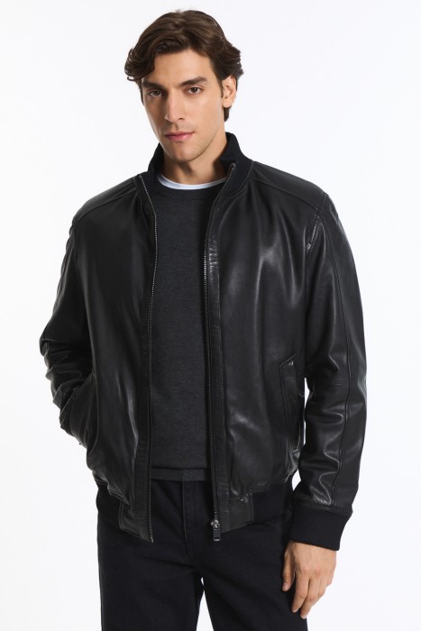 бомбер из натуральной кожи 777686003 фотография