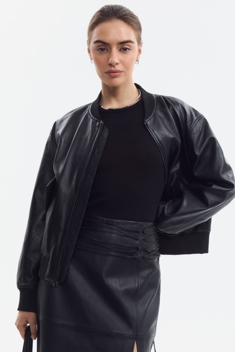 бомбер из натуральной кожи 800528003 фотография