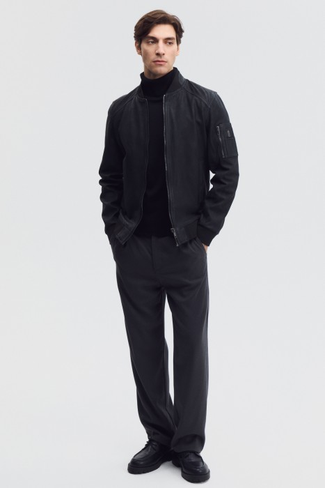 бомбер из натуральной кожи 801379003 фотография