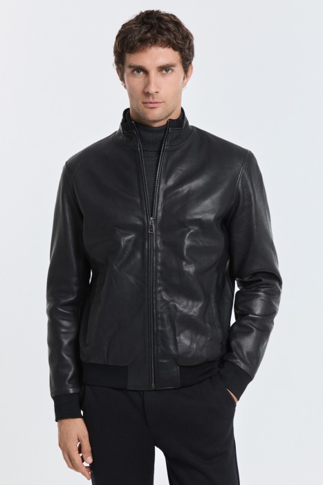 бомбер из натуральной кожи 777355003 фотография