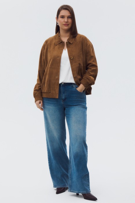 бомбер из натуральной замши 804069003 фотография