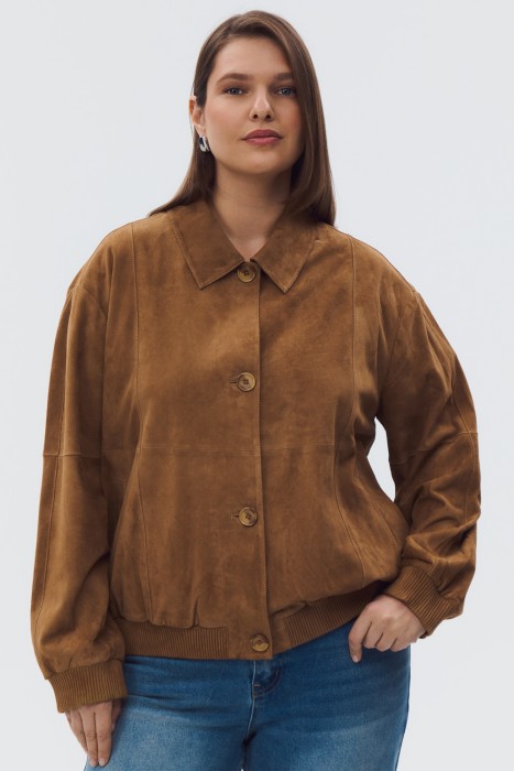 бомбер из натуральной замши по цене 22840 руб вид справа