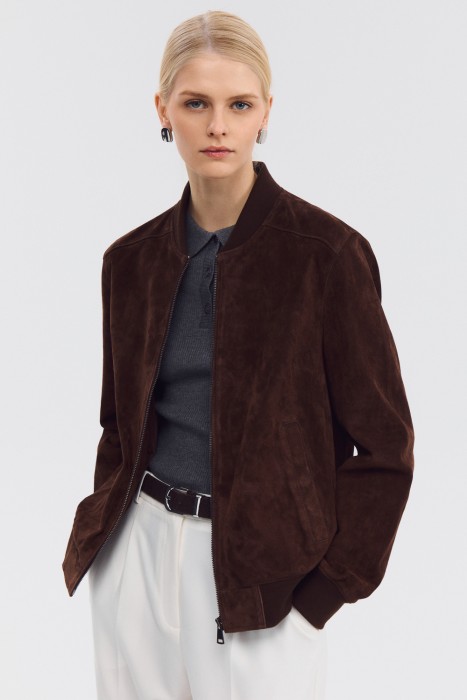 бомбер из натуральной замши 827724003 фотография