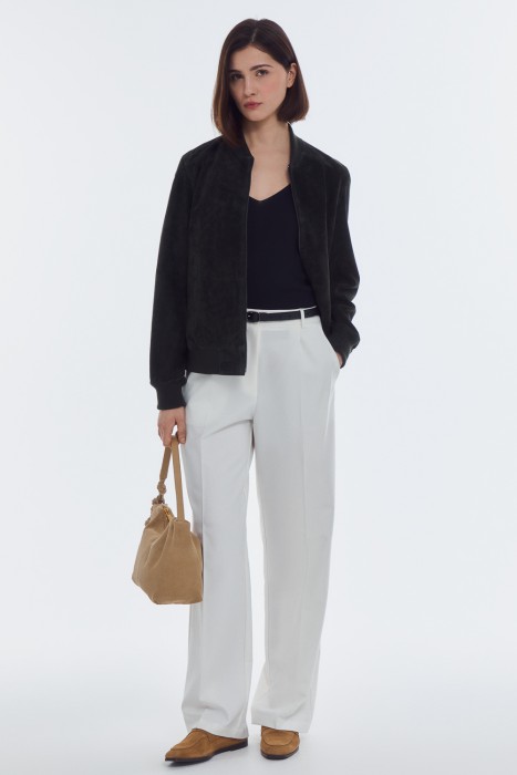 бомбер из натуральной замши 827731003 фотография