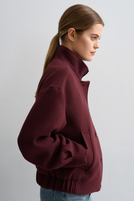 бомбер из пальтовой ткани по цене 9300 руб вид справа