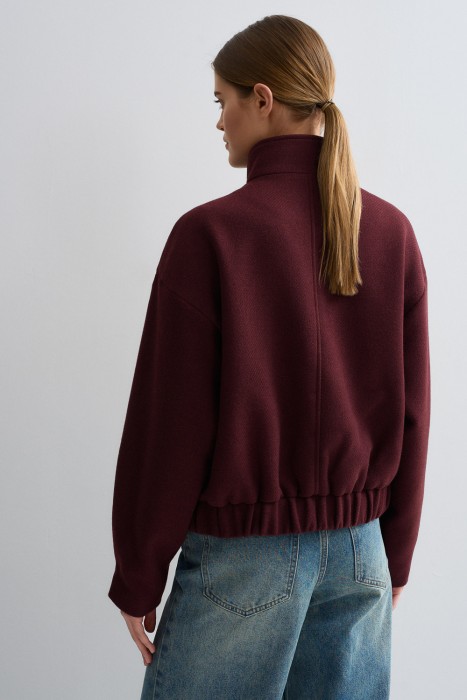 бомбер из пальтовой ткани из россии вид сбоку