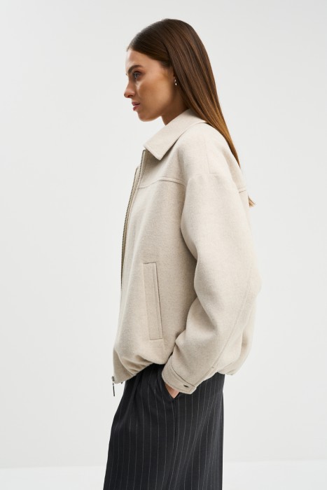 бомбер из пальтовой ткани из россии вид сбоку