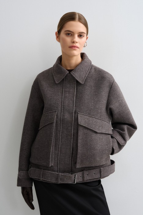 бомбер из пальтовой ткани по цене 10550 руб вид справа