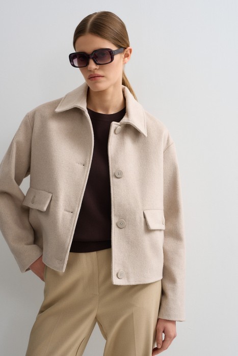 бомбер из пальтовой ткани 810295003 фотография