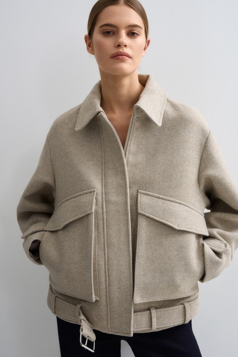 бомбер из пальтовой ткани 810297003 фотография