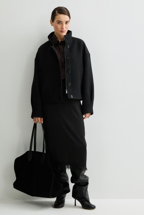 бомбер из пальтовой ткани 810307003 фотография