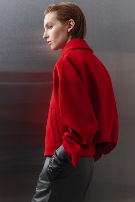 бомбер из смесовой шерсти от бренда снежная королева вид слева